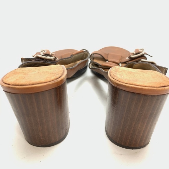Nine West TEWELS Brown Heels Sandals Leather sz 11 - Picture 2 of 16